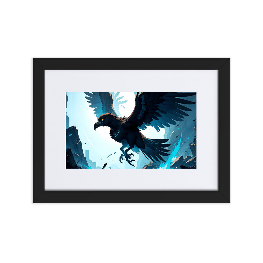 Silver Falcon Eingerahmtes Poster