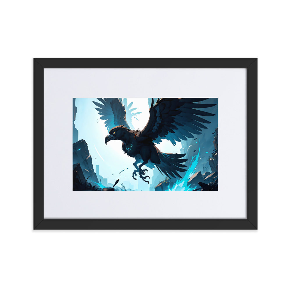 Silver Falcon Eingerahmtes Poster