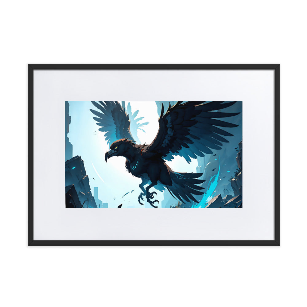 Silver Falcon Eingerahmtes Poster