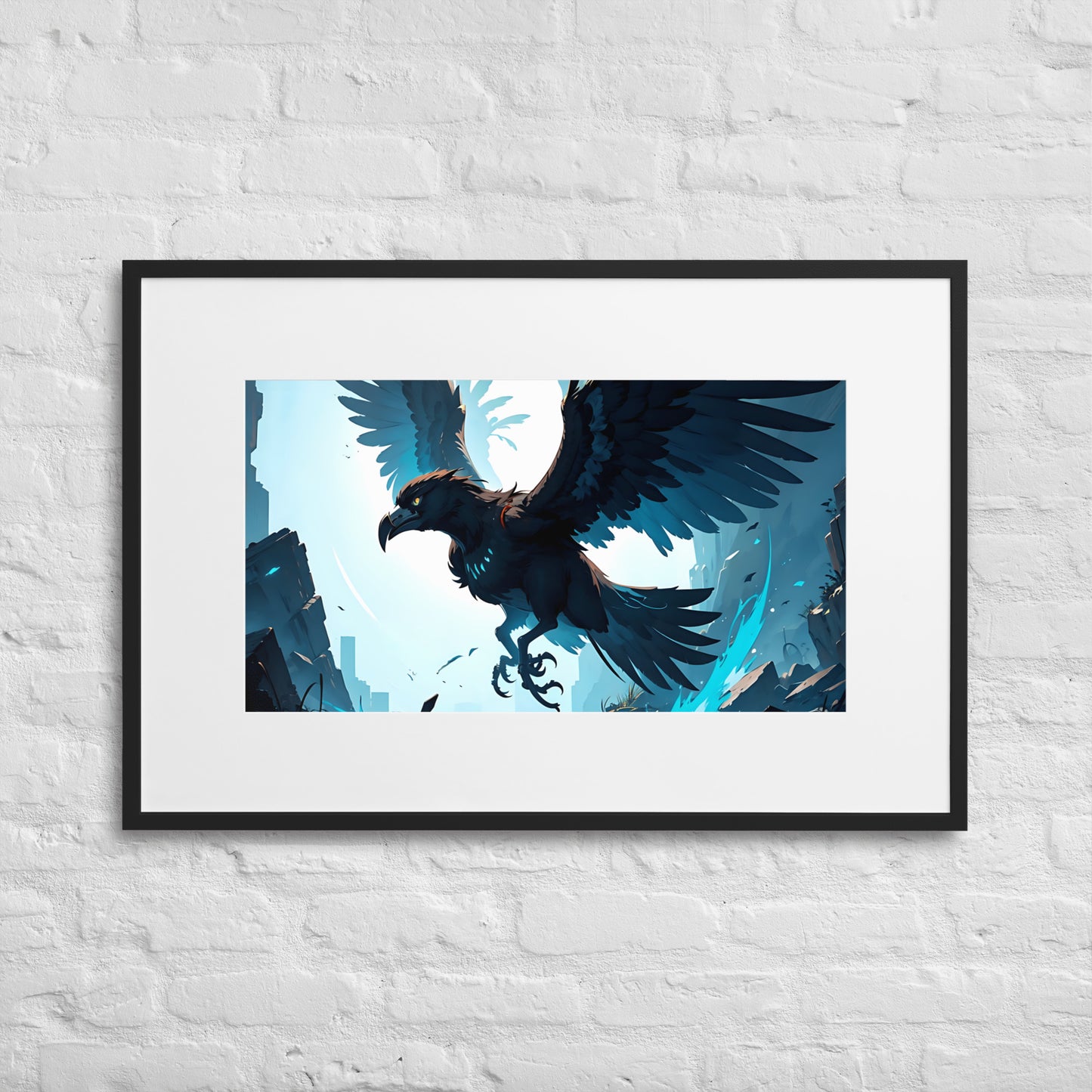 Silver Falcon Eingerahmtes Poster