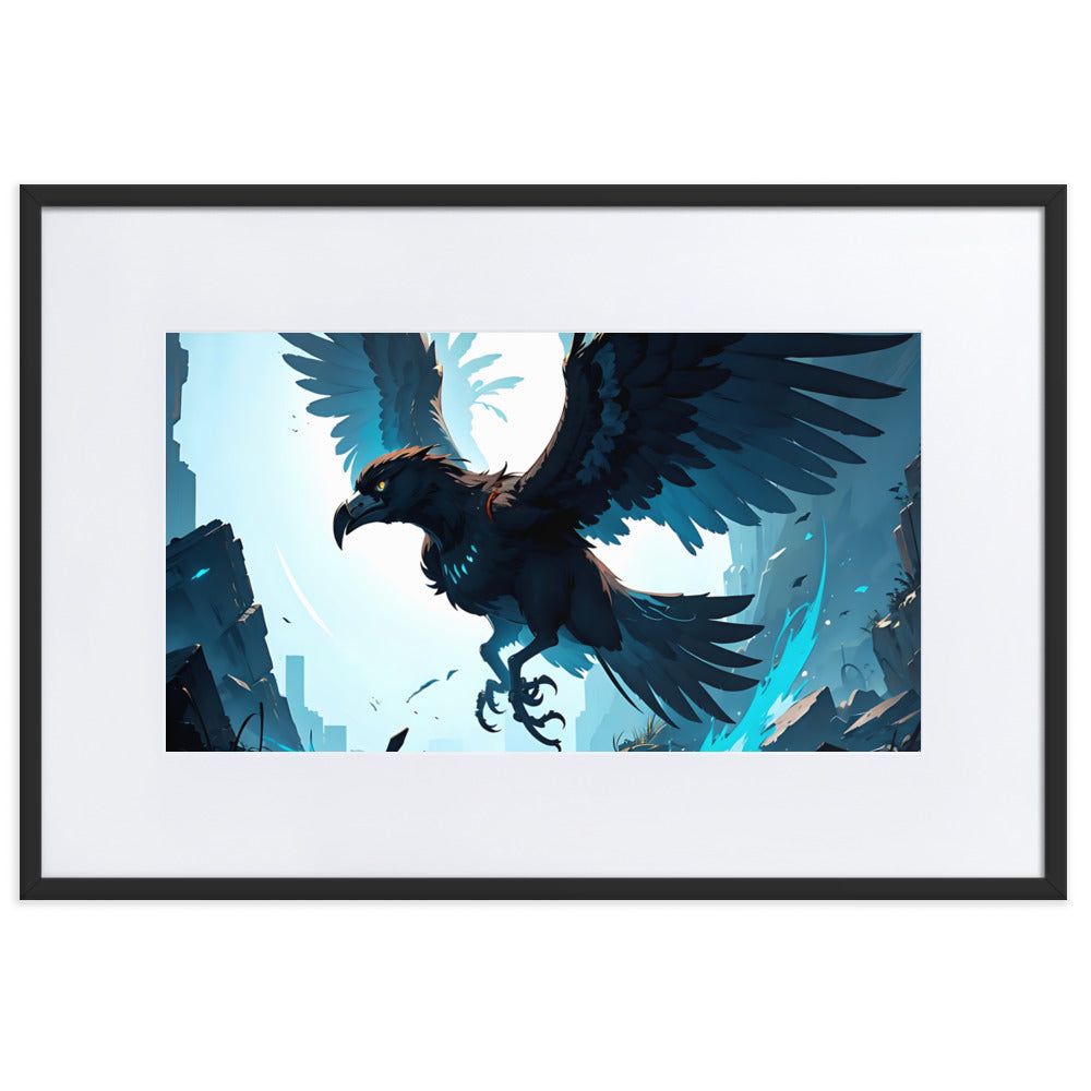 Silver Falcon Eingerahmtes Poster