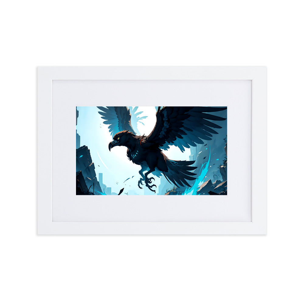 Silver Falcon Eingerahmtes Poster