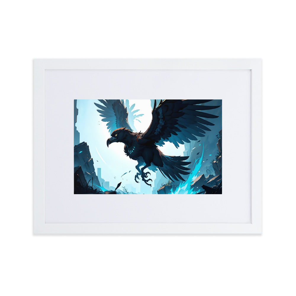Silver Falcon Eingerahmtes Poster