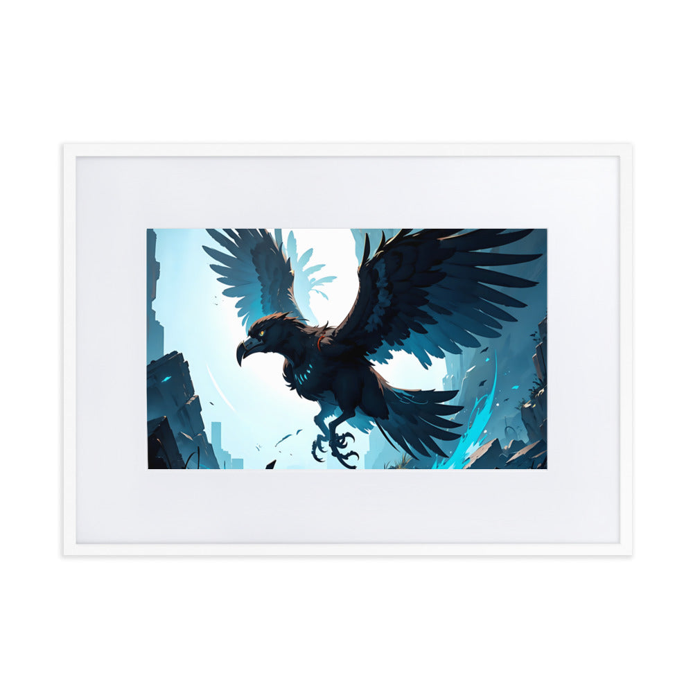 Silver Falcon Eingerahmtes Poster