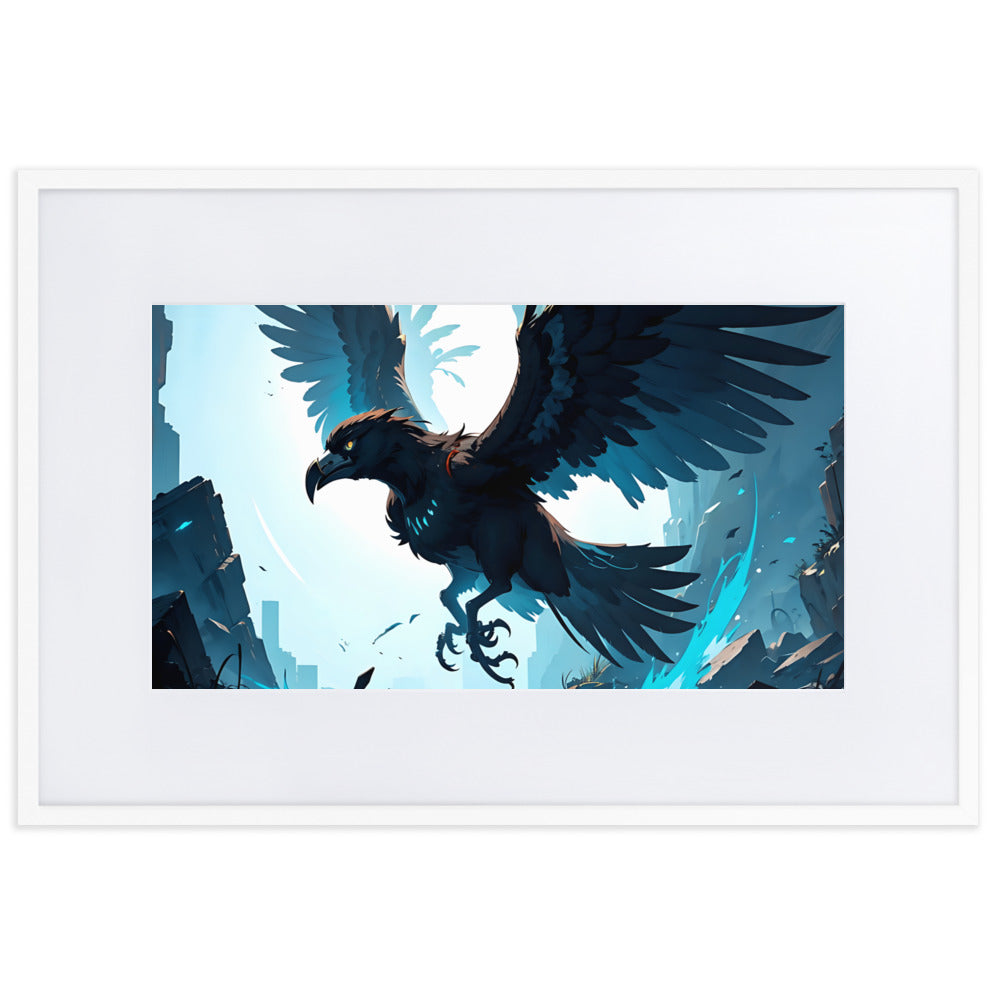 Silver Falcon Eingerahmtes Poster