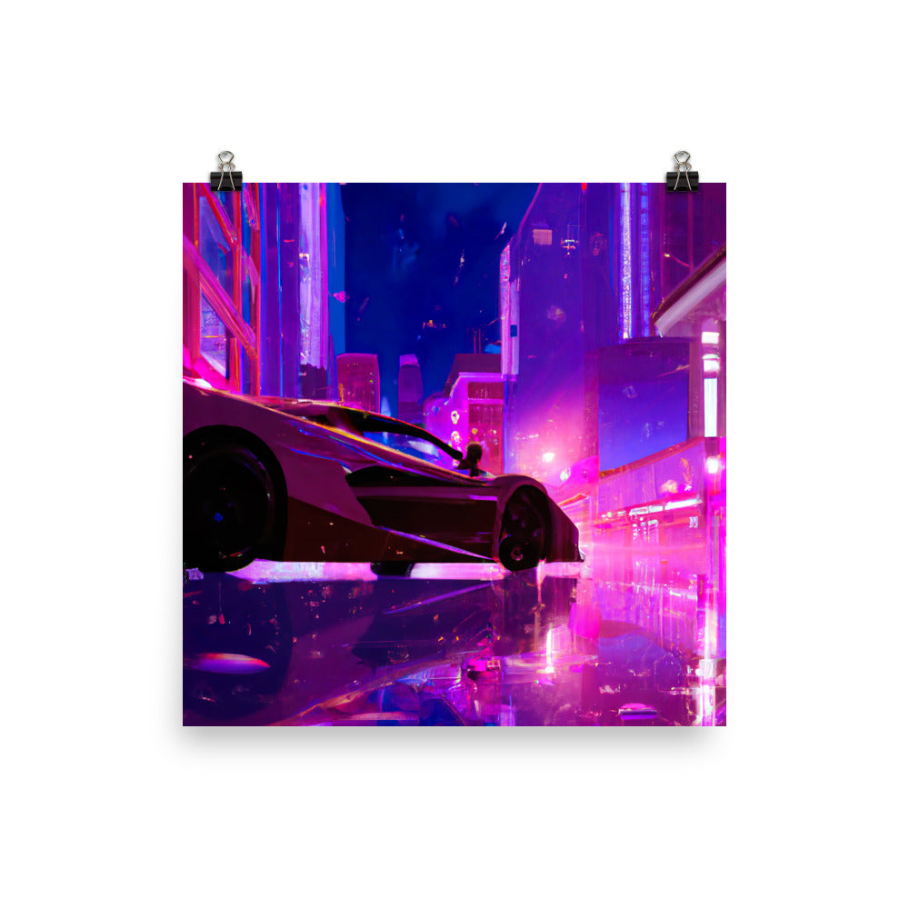 Neon City Rahmenloses Poster