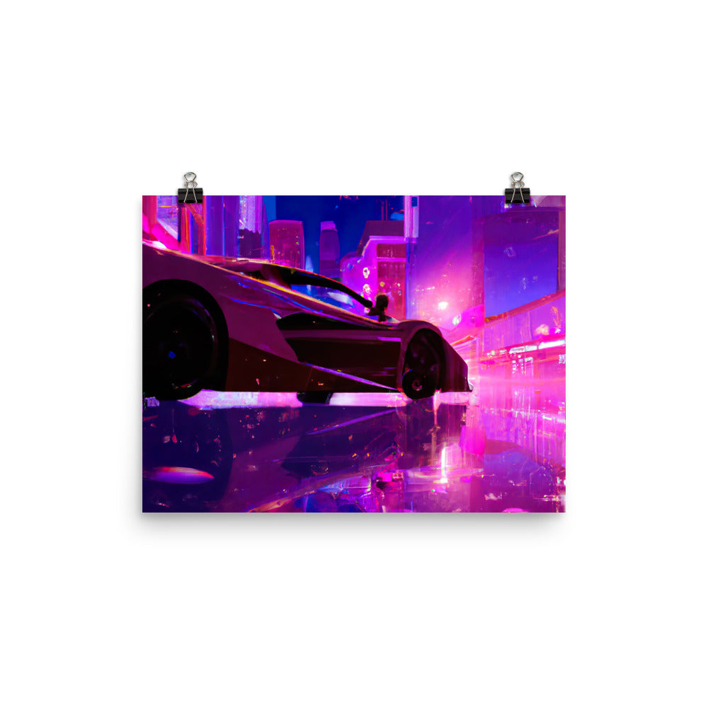 Neon City Rahmenloses Poster
