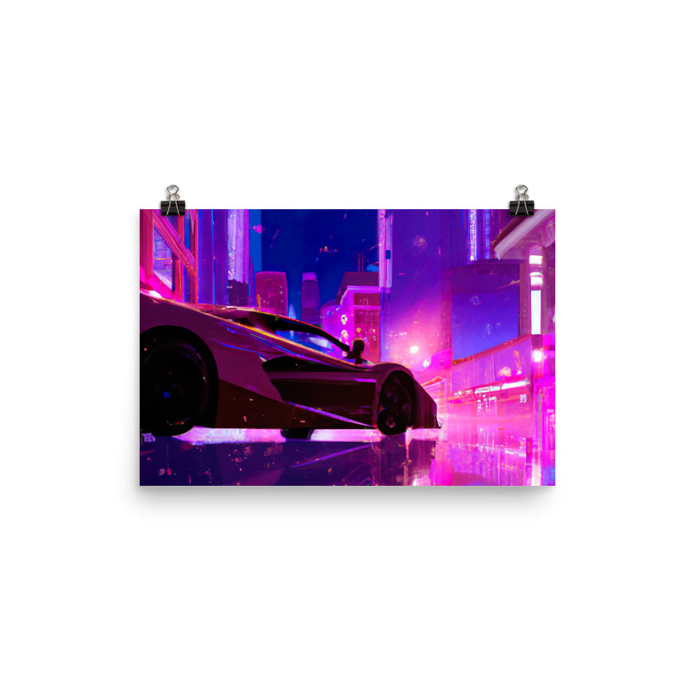 Neon City Rahmenloses Poster