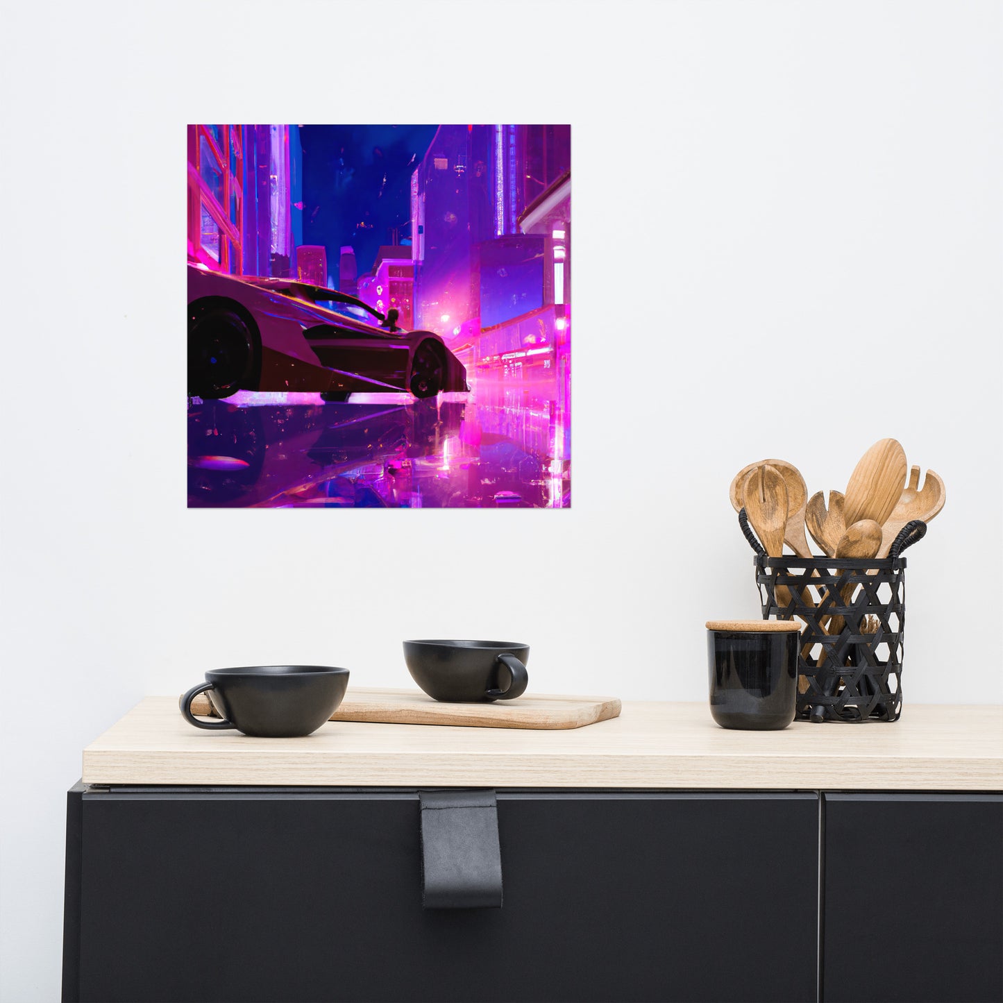 Neon City Rahmenloses Poster