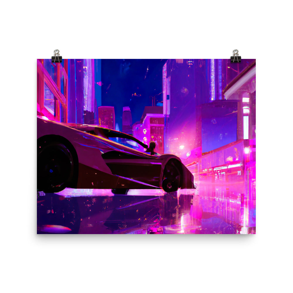 Neon City Rahmenloses Poster