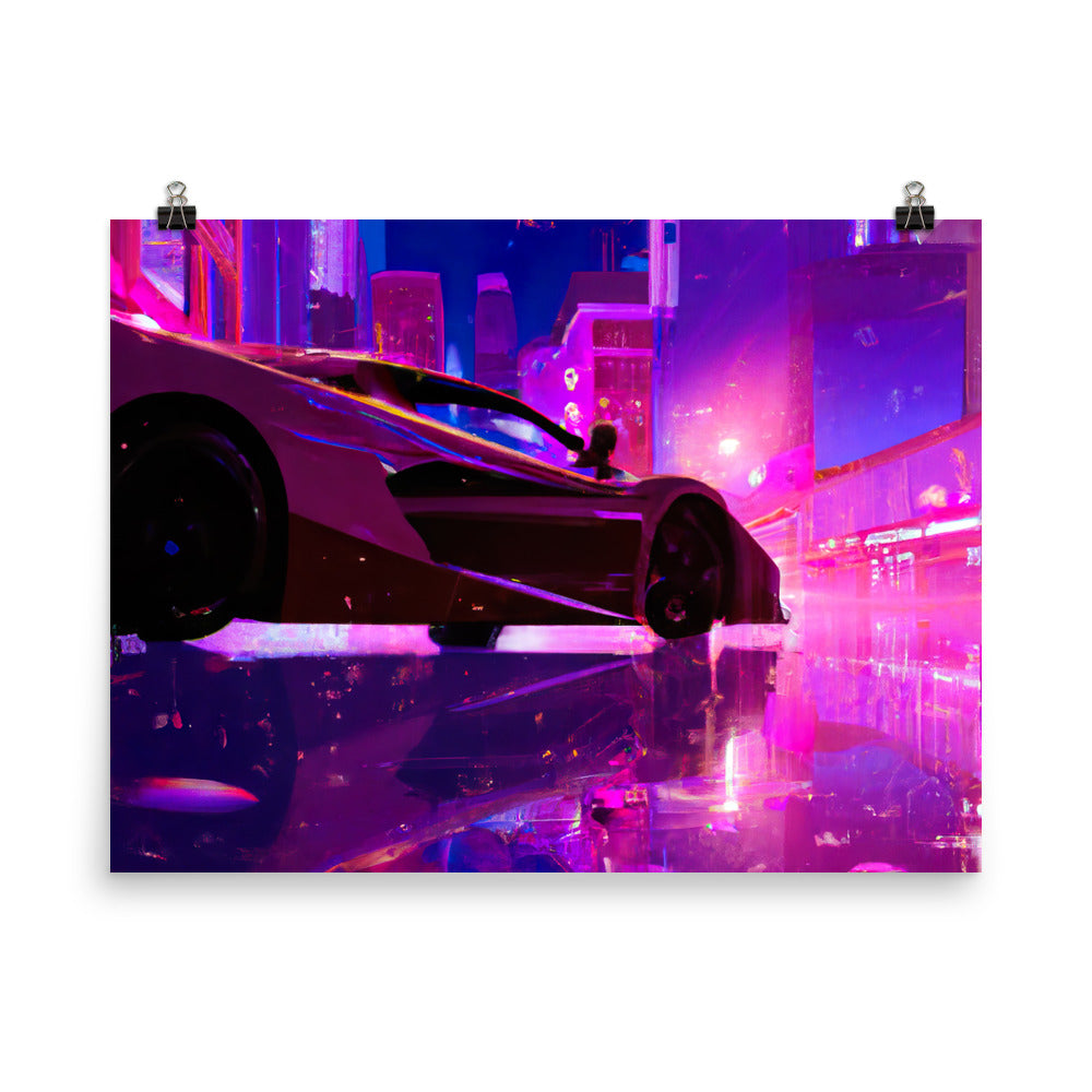 Neon City Rahmenloses Poster
