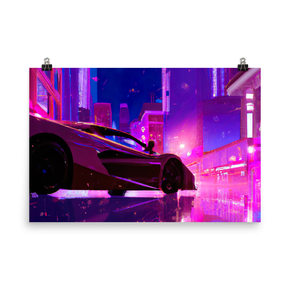 Neon City Rahmenloses Poster
