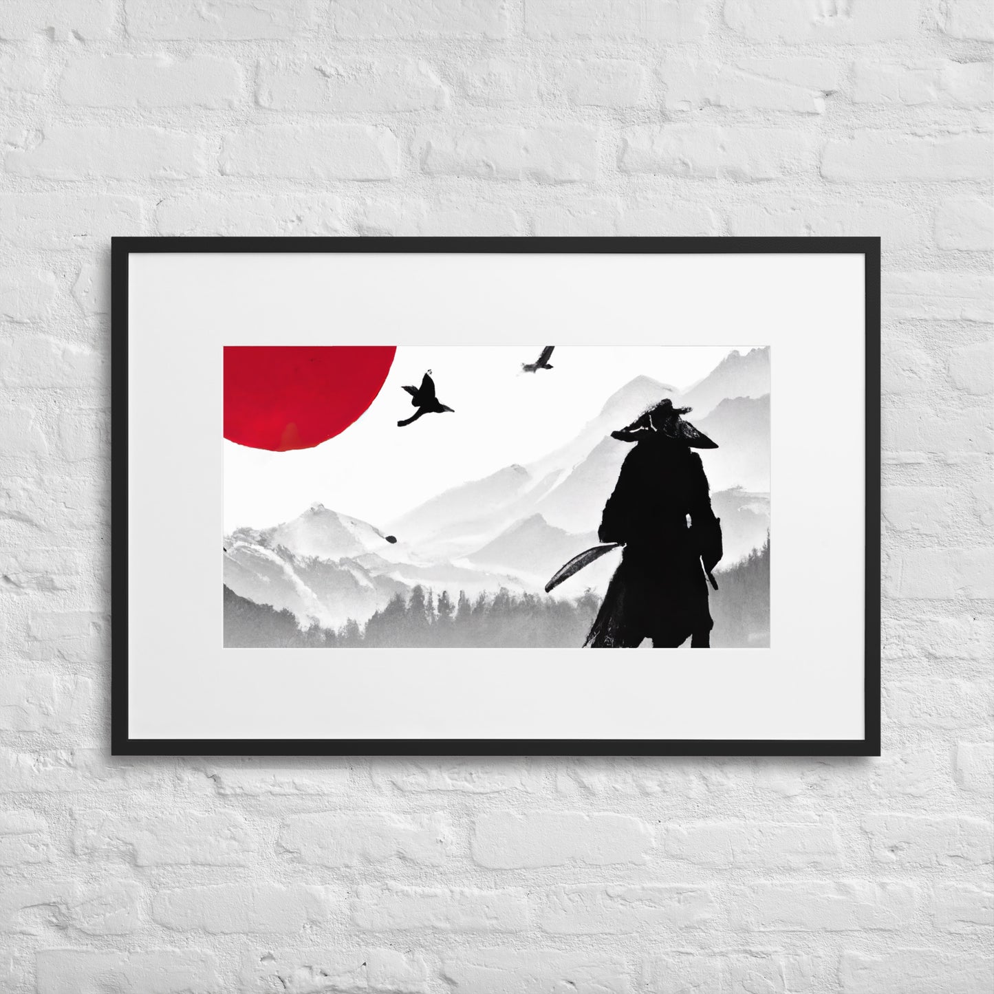 RED SUN Eingerahmtes Poster