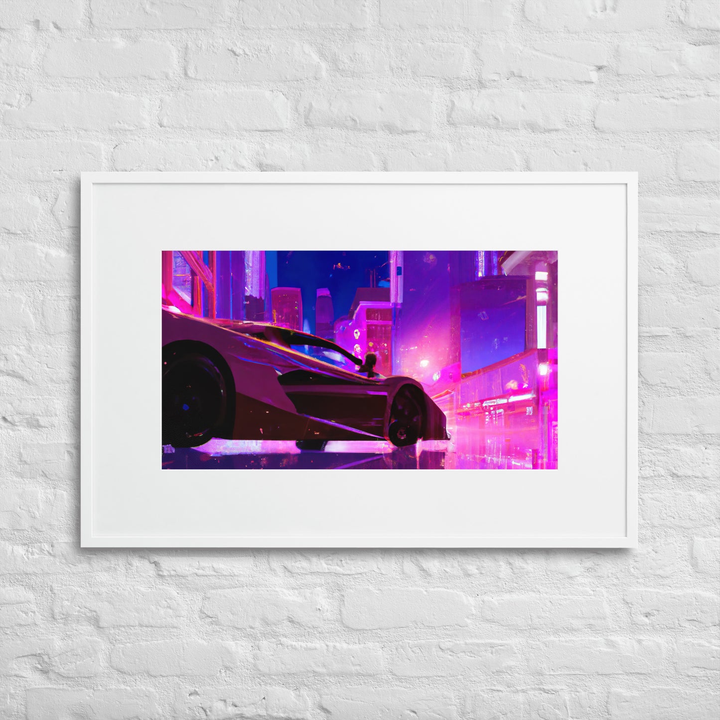 Neon City Eingerahmtes Poster