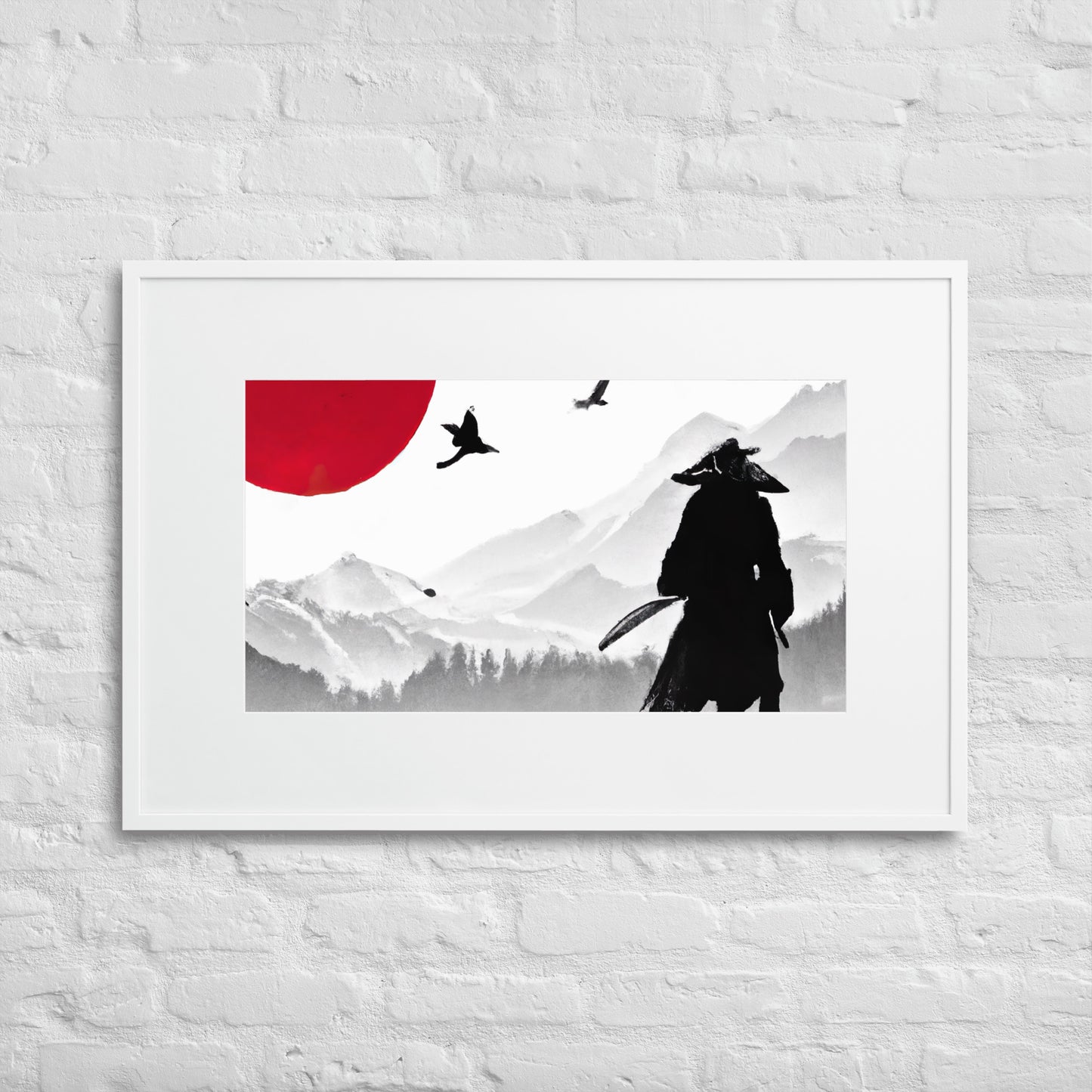 RED SUN Eingerahmtes Poster