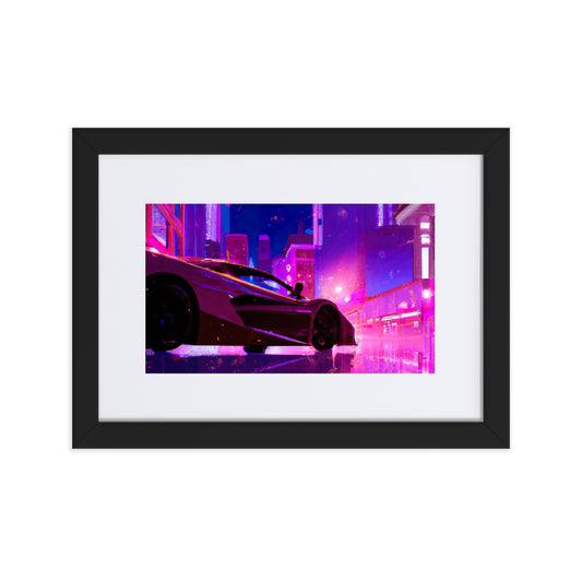 Neon City Eingerahmtes Poster