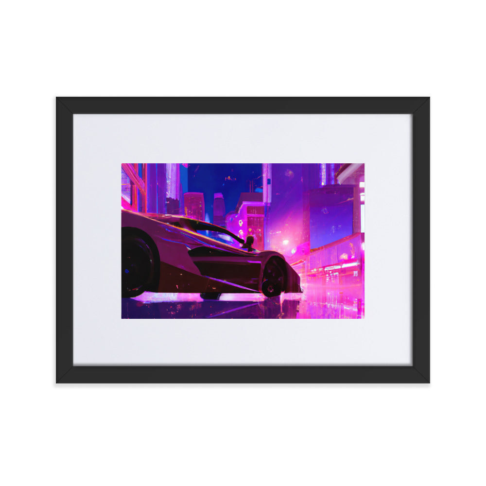 Neon City Eingerahmtes Poster