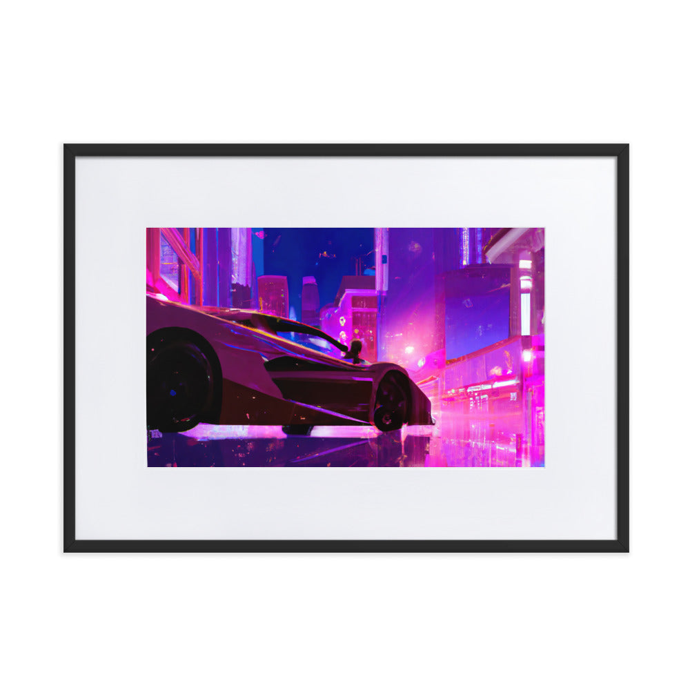 Neon City Eingerahmtes Poster