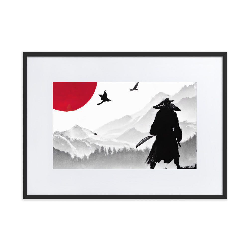RED SUN Eingerahmtes Poster