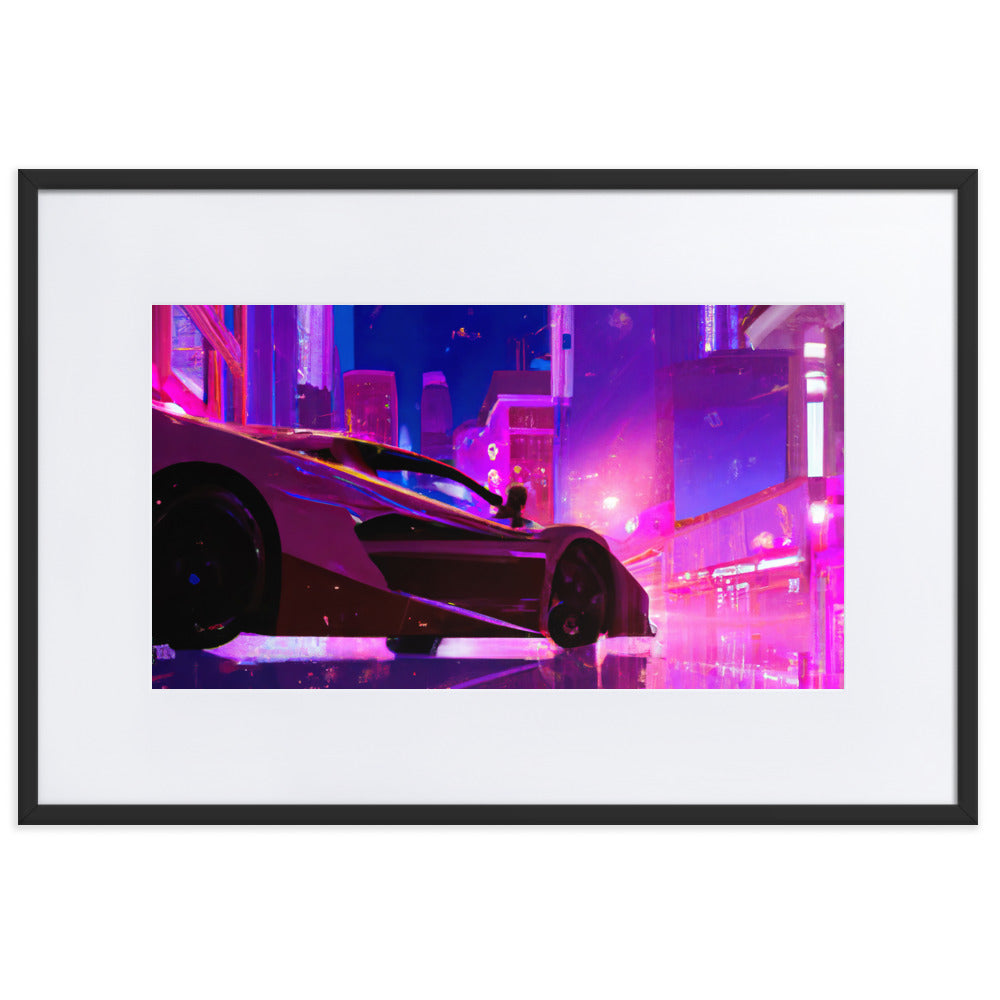 Neon City Eingerahmtes Poster