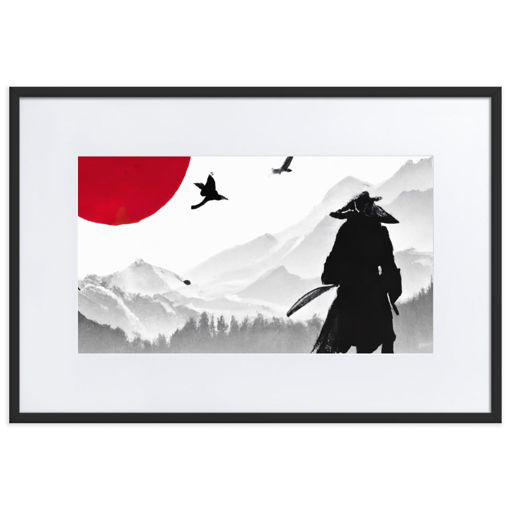 RED SUN Eingerahmtes Poster