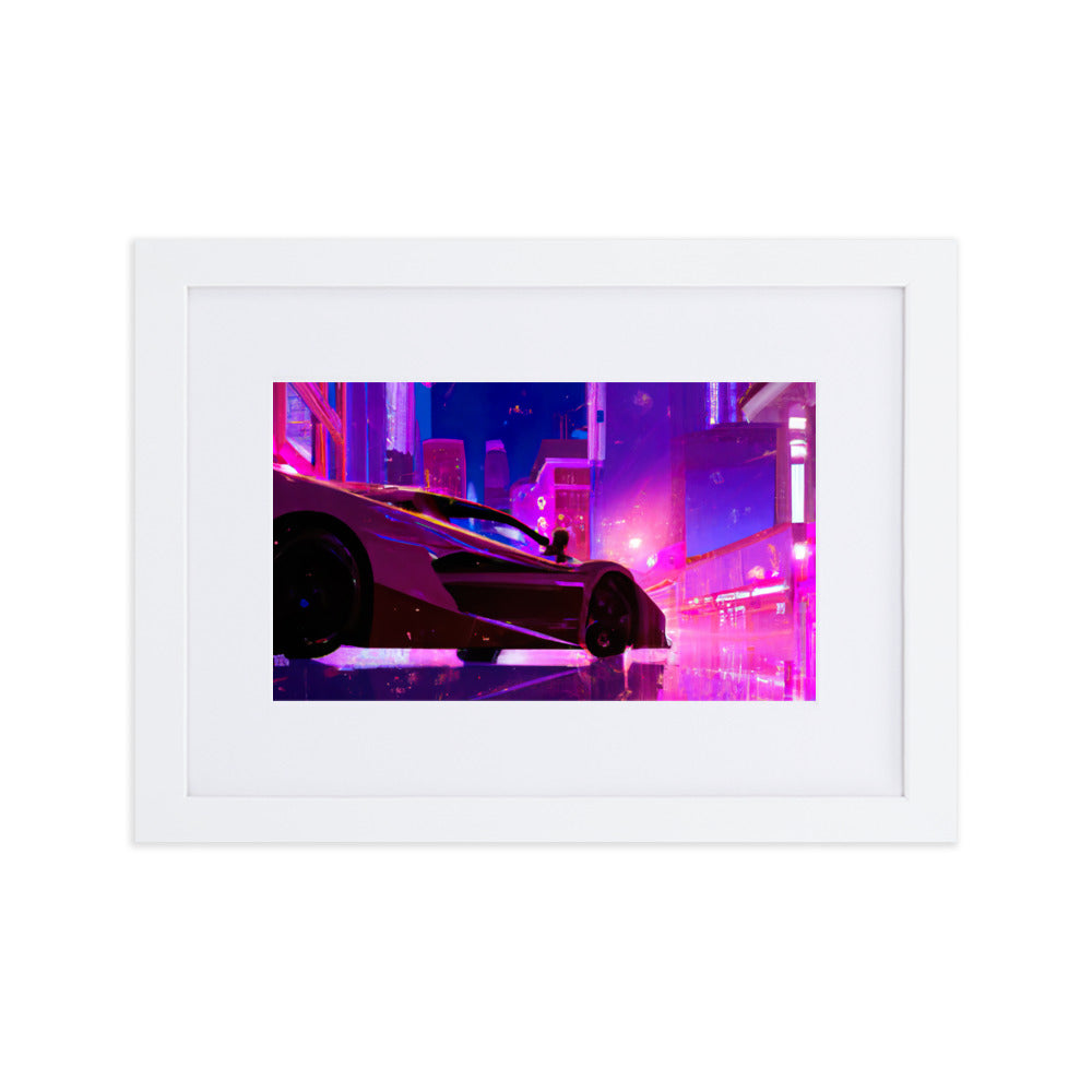 Neon City Eingerahmtes Poster