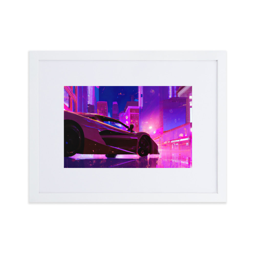 Neon City Eingerahmtes Poster
