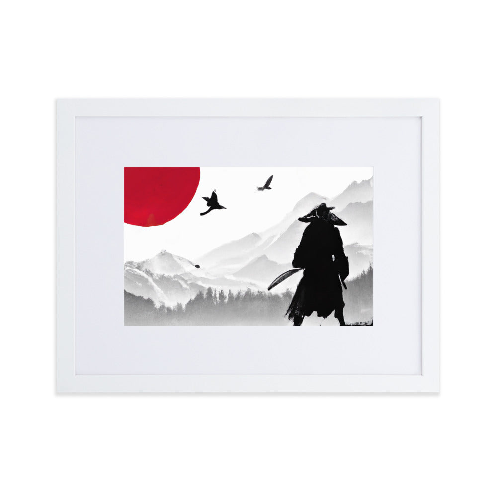 RED SUN Eingerahmtes Poster