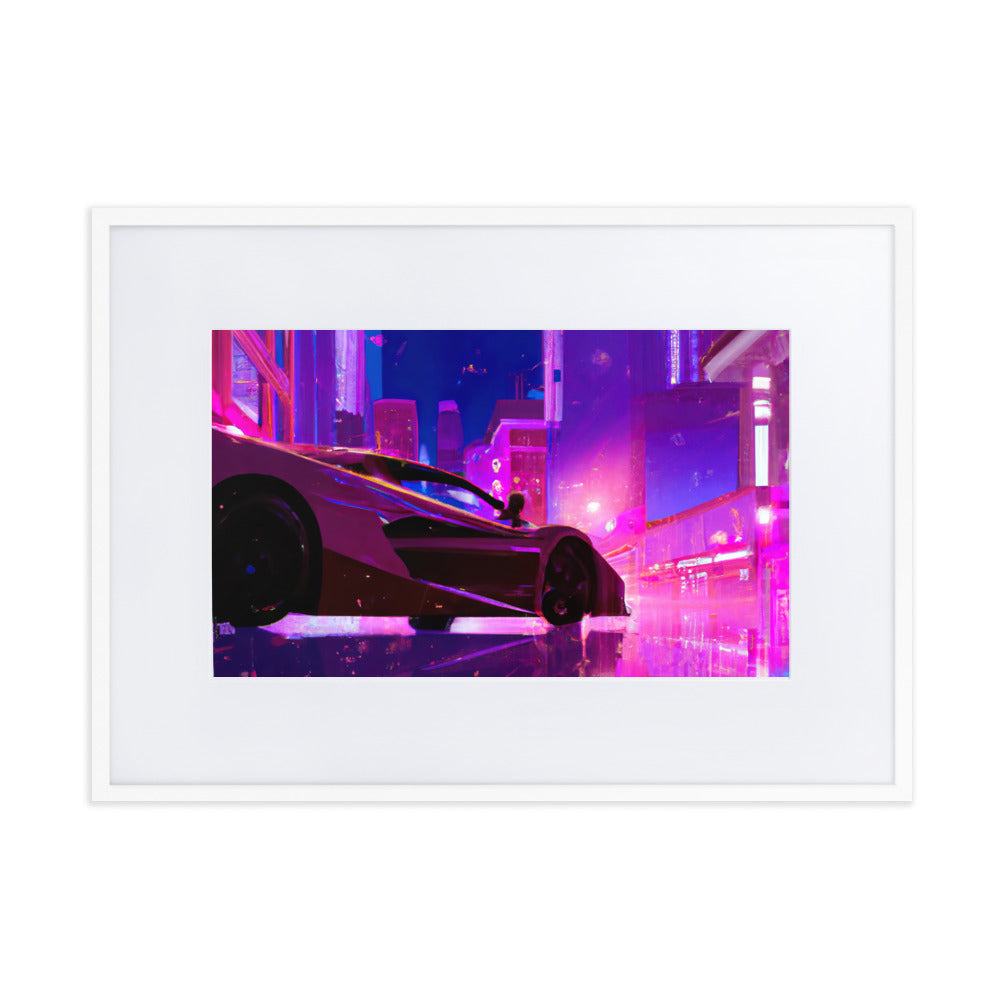 Neon City Eingerahmtes Poster
