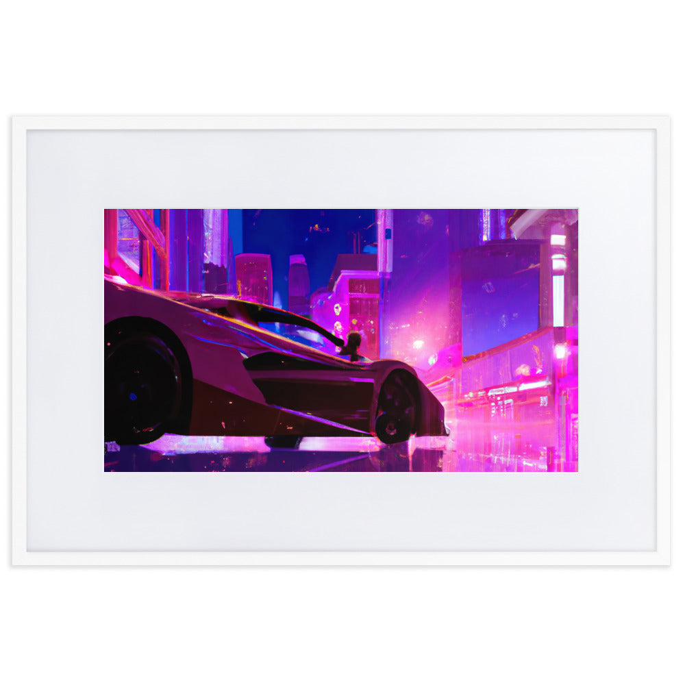 Neon City Eingerahmtes Poster