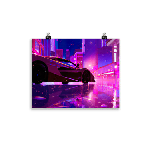 Neon City Rahmenloses Poster